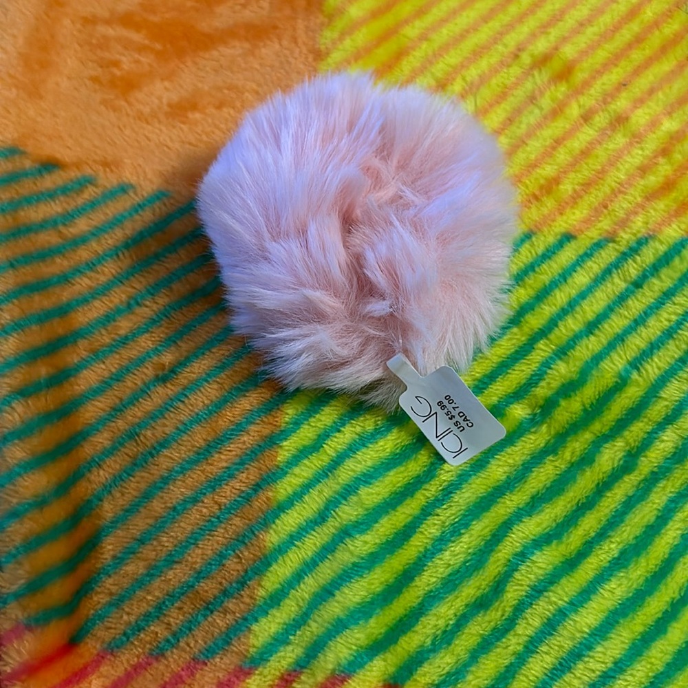 Icing Soft Furry Pink Hair Scrunchie